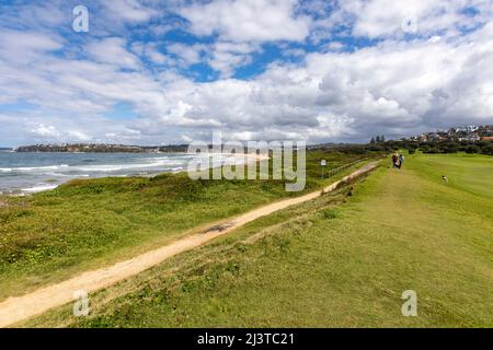 Long Reef Headland Sydney und zweihundertjähriger Wanderweg nach Süden in Richtung Dee Why, Sydney, NSW, Australien Stockfoto