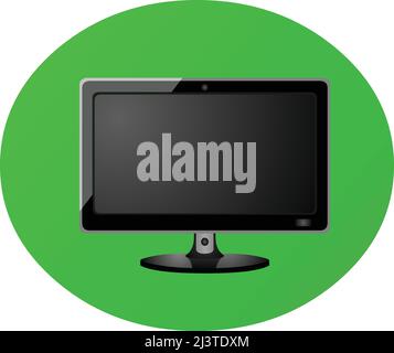 LCD-Symbol in flacher Ausführung mit Hintergrund mit Verlauf. Vektorgrafik. Stock Vektor