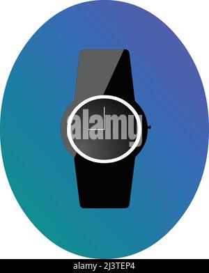 Uhr-Design in flacher Form mit auf gradient Hintergrund. Vektorgrafik. Stock Vektor