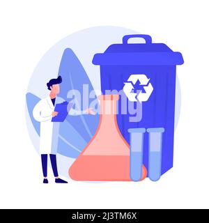 Chemische Recycling abstraktes Konzept Vektor-Illustration. Entsorgung gefährlicher Abfälle, Recycling-Verfahren für Kunststoffe, Wiederverwendung polymerer Materialien, chemische Industrie Stock Vektor