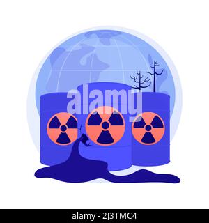 Radioaktive Verschmutzung abstrakte Konzept Vektor-Illustration. Radioaktiver gefährlicher Abfall, giftiger Müll, Strahlengefahr, Umweltproblem, Dangero Stock Vektor