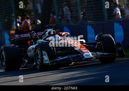 77 BOTTAS Valtteri (FIN), Alfa Romeo F1 Team ORLEN C42, Aktion während des Formel 1 Heineken Australian Grand Prix 2022, 3. Lauf der FIA Formel 1 Weltmeisterschaft 2022, auf dem Albert Park Circuit, vom 8. Bis 10. April 2022 in Melbourne, Australien - Foto DPPI Stockfoto