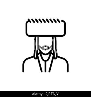 Jude in einer Hutlinie Farbe Symbol. Isoliertes Vektorelement. Stock Vektor