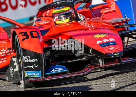 30 ROWLAND Oliver (gbr), Mahindra Racing, Mahindra M7Electro, Aktion während des ePrix von Rom 2022, Treffen der ABB FIA Formel-E-Weltmeisterschaft 3. 2021-22, auf dem Circuit Cittadino dell’EUR vom 8. Bis 10. April in Rom, Italien - Foto Gregory Lenormand / DPPI Stockfoto