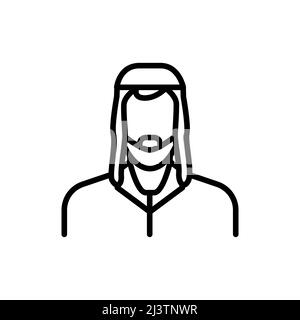 Jude in einer Hutlinie Farbe Symbol. Isoliertes Vektorelement. Stock Vektor