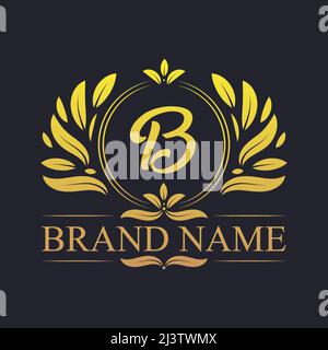 Vintage-Ornament-B-Logo-Design. Luxuriöse & elegante Design-Vorlage mit B-Buchstaben-Logo. Stock Vektor