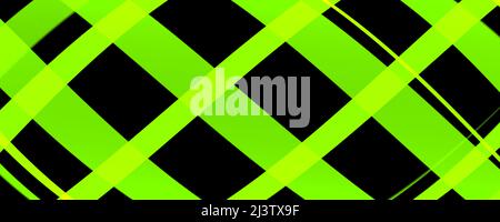 Abstraktes Hintergrundbanner 8K grün, gelb, schwarz, weiß, grauer Strahl, Laser, Nebel, Streifen, Raster, quadratisch, Verlauf Stockfoto