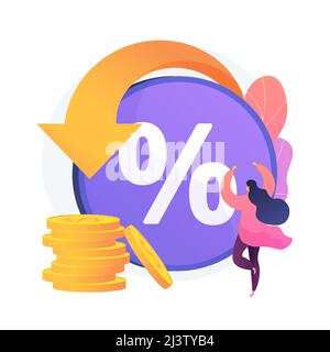 Rabattprogramm. Kundennutzen, Rabatt verkaufen, Kundenbelohnung. Online-Shop, E-Shopping, Internet-Shop. Geldeinsparungen, kumulative Boni. Vecto Stock Vektor