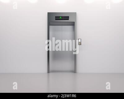 3D Rendering metallischen Aufzug oder Personenaufzug Stockfoto