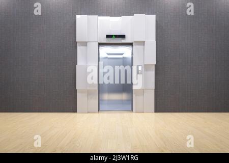 3D Rendering metallischen Aufzug oder Personenaufzug Stockfoto