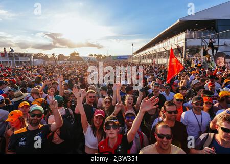 Melbourne, Victoria, Australien. 10. April 2022. MELBOURNE, AUSTRALIEN - 10. APRIL: Fanstimmung nach dem Rennen beim Formel-1-Grand-Prix von Australien 2022 am 10.. April 2022 (Bildquelle: © Chris Putnam/ZUMA Press Wire) Stockfoto