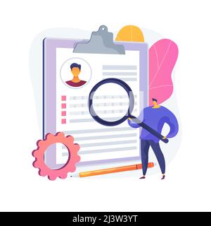 Resume Writing Service Abstract Konzept Vektor Illustration. Copywriting-Service, Lebenslauf online, professionelle Hilfe schriftlich Lebenslauf, Anschreiben, Kandidat Stock Vektor