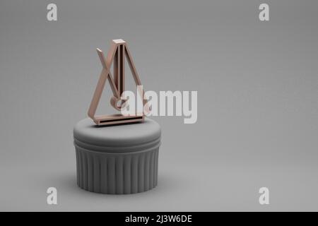 Schöne abstrakte Illustrationen musikalische Big Metronome Symbol-Symbole auf einer Säule und wunderbaren Hintergrund. 3D Rendering-Illustration. Hintergrundmuster Stockfoto