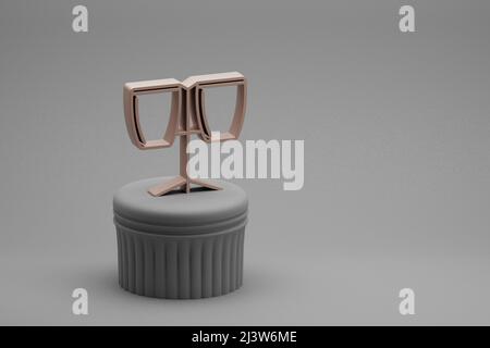 Schöne abstrakte Illustrationen musikalische zwei Bongos Symbol-Symbole auf einer Säule und wunderbaren Hintergrund. 3D Rendering-Illustration. Hintergrundmuster f Stockfoto