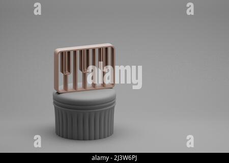 Schöne abstrakte Illustrationen musikalische Piano Keys Symbol-Symbole auf einer Säule und wunderbaren Hintergrund. 3D Rendering-Illustration. Hintergrundmuster f Stockfoto