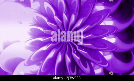 3D Blumenmuster ändert ihre Form. Bewegung. Psychedelisch 3D Blume ändert die Form der Blütenblätter. Schöne animierte Blume bewegt seine Form ändern Stockfoto