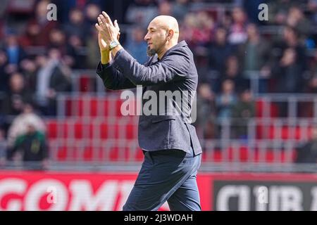 EINDHOVEN, NIEDERLANDE - 10. APRIL: Ehemaliger Spieler Heurelho Gomes vom PSV Eindhoven beim niederländischen Eredivisie-Spiel zwischen PSV und RKC Waalwijk am 10. April 2022 im Philips Stadion in Eindhoven, Niederlande (Foto: Geert van Erven/Orange Picles) Stockfoto