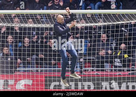 EINDHOVEN, NIEDERLANDE - 10. APRIL: Ehemaliger Spieler Heurelho Gomes vom PSV Eindhoven beim niederländischen Eredivisie-Spiel zwischen PSV und RKC Waalwijk am 10. April 2022 im Philips Stadion in Eindhoven, Niederlande (Foto: Geert van Erven/Orange Picles) Stockfoto