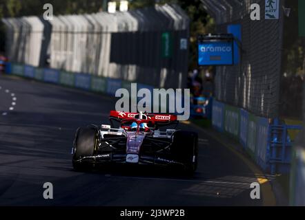 77 BOTTAS Valtteri (FIN), Alfa Romeo F1 Team ORLEN C42, Aktion während des Formel 1 Heineken Australian Grand Prix 2022, 3. Lauf der FIA Formel 1 Weltmeisterschaft 2022, auf dem Albert Park Circuit, vom 8. Bis 10. April 2022 in Melbourne, Australien - Foto: Dppi/DPPI/LiveMedia Stockfoto