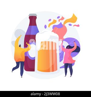 Beer fest abstrakte Konzept Vektor Illustration. Straßenbrauen, Bier- und Musikfestival, Spaß im Freien, Craft Drink, Straßenparty, gesellschaftliche Veranstaltung, Genießen Sie e Stock Vektor