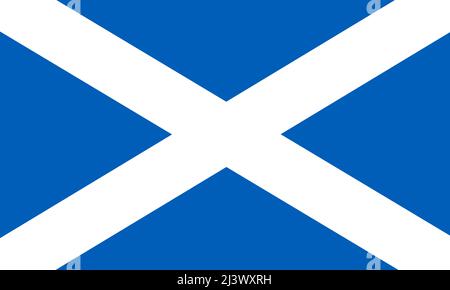 Staatsflagge von Schottland. Offizielles Symbol der schottischen Flagge. Flacher Vektor. Echte Proportionen. Stock Vektor