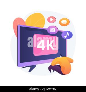 UHD Smart TV abstrakte Konzept Vektor Illustration. UHD-Display-Technologie, Smart TV, Ultra High Definition-Fernseher, Home Entertainment-System, 4k 8 Stock Vektor