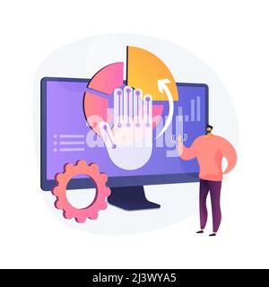 Gestenerkennung abstrakte Konzept Vektor-Illustration. Ferngesteuerte Gestenbefehle, Freisprechfunktion, kinetischer Sensor, Bewegungserkennung und Analysen Stock Vektor