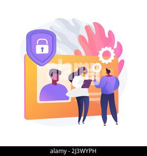 Smart ID-Karte abstrakte Konzept Vektor-Illustration. Identifikation Mikrochip, elektronische id-Karte, Smartcard, persönliche Informationen Chipkarte, smart acce Stock Vektor
