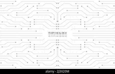 Abstrakte Platine digitale Technologie futuristische weiße Konzept Hintergrund. Elektronisches Hightech-Motherboard-Konzept. Hintergrund für weiße Technologien. Stock Vektor