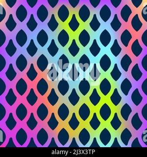 Nahtloses Muster in Neon-Tropfenform. Helle Farben rosa und violett Textur. Stock Vektor