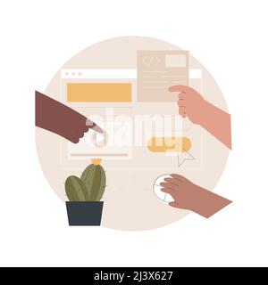 Erleben Sie Design abstrakte Konzept Vektor Illustration. User Experience Design, UX, UI Element, Web Designer, Software Development Service, Mobile App Stock Vektor