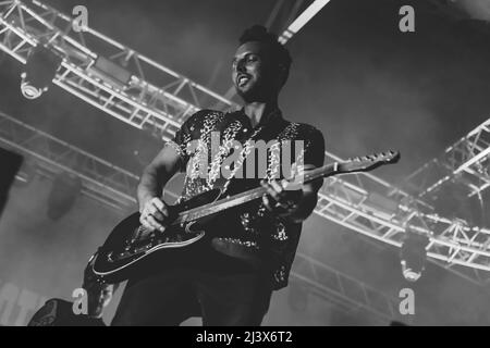 03/04/2022 - die englische Rockband NOTHING BUT DIEBS spielt ihre erste Live-Show nach COVID, live bei Fabrique Milano, Italien. Stockfoto