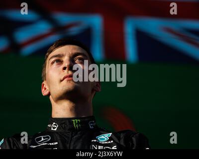 Melbourne, Australien. 10. April 2022. George Russell (GBR) vom Team Mercedes während des Formel 1 Grand Prix von Australien auf dem Albert Park Grand Prix Kurs am 10. April 2022. Quelle: Corleve/Alamy Live News Stockfoto