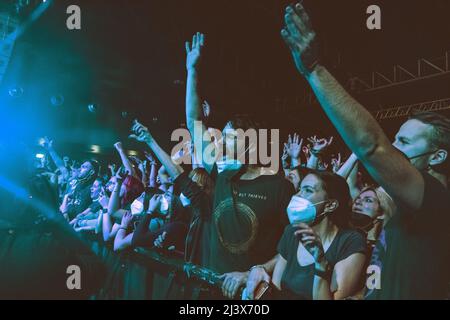 03/04/2022 - die englische Rockband NOTHING BUT DIEBS spielt ihre erste Live-Show nach COVID, live bei Fabrique Milano, Italien. Stockfoto