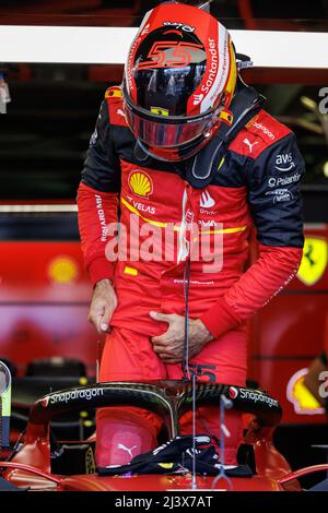 Melbourne, Australien. 10. April 2022. Carlos Sainz (ESP) vom Team Ferrari während des Formel 1 Grand Prix von Australien auf dem Albert Park Grand Prix Kurs am 10. April 2022. Quelle: Corleve/Alamy Live News Stockfoto