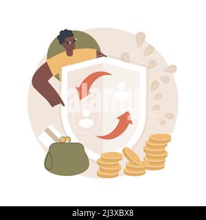 Peer-to-Peer Versicherung abstrakte Konzept Vektor Illustration. P2P kollaboratives Versicherungsprodukt für soziale Risiken, selbstverwaltendes Geschäftsmodell, füllen eine cl Stock Vektor