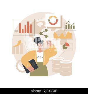 Klimadaten teilen und verwenden abstrakte Konzept Vektor Illustration. Klimainformationen, globale Datenbank, historische Wettervorhersage, Klimawandel dat Stock Vektor