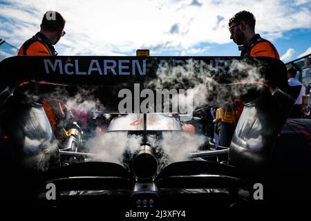 Melbourne, Australien. 10. April 2022. McLaren F1 Team MCL36, mechanische Details während des Formel 1 Heineken Australian Grand Prix 2022, 3. Lauf der FIA Formel 1 Weltmeisterschaft 2022, auf dem Albert Park Circuit, vom 8. Bis 10. April 2022 in Melbourne, Australien - Foto: Florent Gooden/DPPI/LiveMedia Kredit: Unabhängige Fotoagentur/Alamy Live News Stockfoto