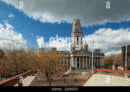 Guildhall Square im Stadtzentrum von Portsmouth, Hampshire, England. Stockfoto