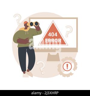 404 Fehler abstrakte Konzept Vektor Illustration. Fehler Webseite, 404 Vorlage, Browser-Download fehlgeschlagen, Seite nicht gefunden, Serveranfrage, nicht verfügbar, wir Stock Vektor