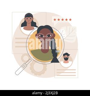 Kandidaten abstrakte Konzept Vektor-Illustration. Kandidatenliste, Talentgewinnung, Personalwesen, Mitarbeiter finden, Bewerber, Benutzeroberfläche des Stock Vektor