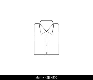 Gefaltetes Hemd. Button-Down-Shirt-Symbol. Vektorgrafik. Flach. Stock Vektor