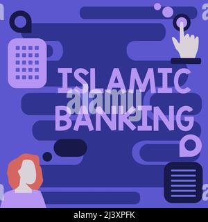 Inspiration zeigt Zeichen Islamic Banking. Internet-Konzept Bankensystem auf den Prinzipien des islamischen Rechts Frau innovatives Denken führen Stockfoto