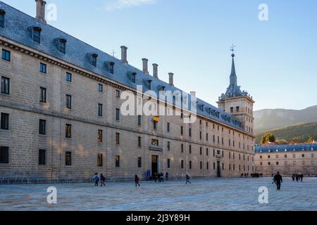 Königliche Stätte von San Lorenzo de El Escorial, ein königlicher Palast, Kloster, Museum und Schule Stockfoto