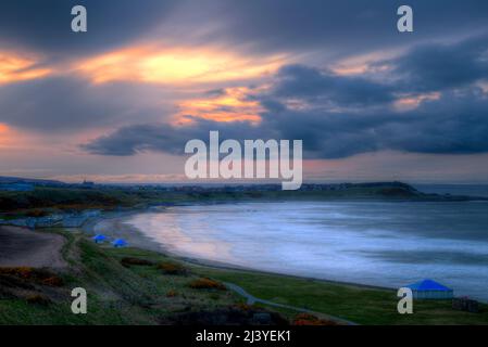 Blick über banff Links in Richtung Whitehills aberdeenshire schottland. Stockfoto