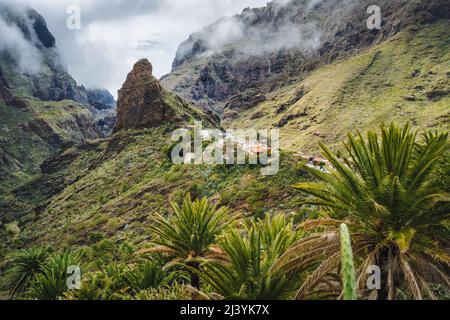 Das Dorf Masca auf Teneriffa auf den Kanarischen Inseln Stockfoto