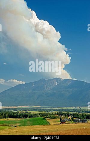 Feuer auf Chief Joseph Mountain, Wallowa Valley, Oregon Stockfoto