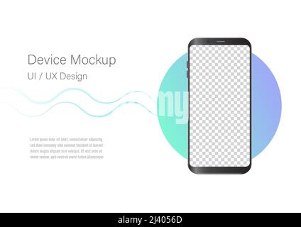 Neue realistische Handy schwarz mit leerem Bildschirm, Handy-Mockup. Vorlage für Infografiken oder Präsentation UI Design Interface. Stock Vektor
