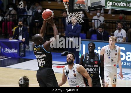 David Cournhooh (Vanoli Cremona) während der Vanoli Basket Cremona gegen Bertram Derthona Tortona, Italienische Basketball A Serie Championship in Cremona, Italien, April 10 2022 Stockfoto