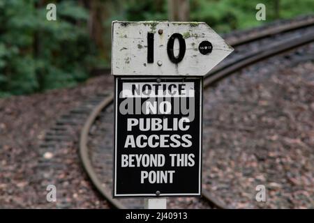 Puffing Billy Steam Train Tracks in den Dandenong Ranges Stockfoto